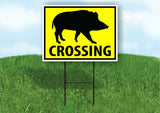 WARTHOG HOG CROSSING XING YELLOW Plastic Yard Sign ROAD SIGN with Stand
