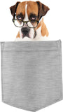 Boxer with Glasses Dog in pocket Fridge Car Magnet Bumper Sticker App size 4"x7"