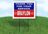 BRAYLON THANK YOU SERVICE 18 in x 24 in Yard Sign Road Sign with Stand