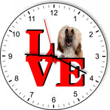 Afghan Hound Love Park Cute Puppy Dog battery kitchen living room Wall Clock