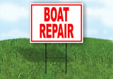 Boat Repair RED Yard Sign Road with Stand LAWN SIGN