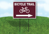 BICYCLE TRAIL RIGHT ARROW BROW Yard Sign Road with Stand LAWN SIGN Single sided