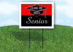 2023 SENIOR RED BLACK  18inx24in Yard Road Sign w/ Stand