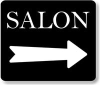 SALON RIGHT ARROW BLACK Metal Aluminum composite sign