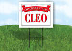 CLEMENTINE CONGRATULATIONS RED BANNER 18in x 24in Yard sign with Stand