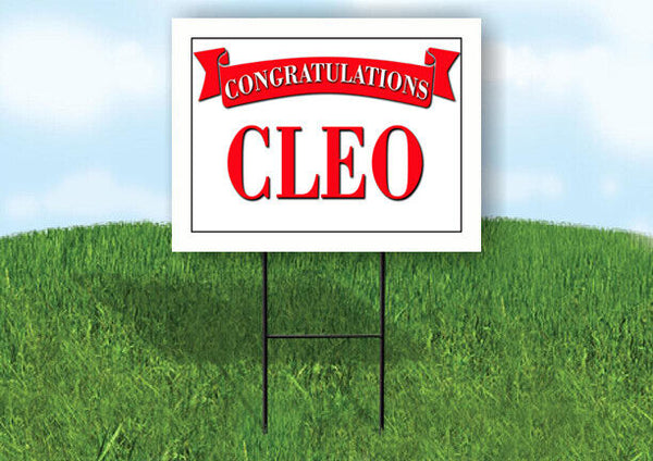 CLEMENTINE CONGRATULATIONS RED BANNER 18in x 24in Yard sign with Stand