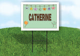 CATHERINE WELCOME BABY GREEN  18 in x 24 in Yard Sign Road Sign with Stand