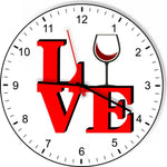 I Love Wine Love Park Funny Kitchen Living room Wall Clock