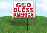 GOD BLESS AMERICA FLAG O Yard Sign with Stand LAWN SIGN