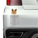 Icelandic Sheepdog Dog in pocket Fridge Car Magnet Bumper Sticker App size 4"x7"
