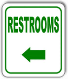RESTROOMS DIRECTIONAL GREEN 8 Arrow Variations Metal Aluminum composite sign