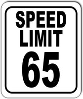 SPEED LIMIT 65 mph Outdoor Metal sign slow warning traffic road street