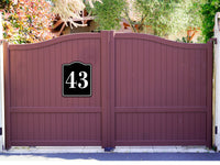 43 Bay Garage Door Plate Field Lane Gate Number BLACK Aluminum Composite Sign