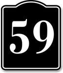 59 Bay Garage Door Plate Field Lane Gate Number BLACK Aluminum Composite Sign