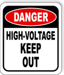 Danger high-voltage keep out metal outdoor sign long-lasting