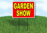 GARDEN SHOW RED YELLOW Yard Sign with Stand LAWN SIGN