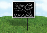 MASSAGE THERAPY HANDS BLACK Plastic Yard Sign ROAD SIGN with Stand