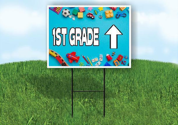 1ST GRADE STRAIGHT ARROW Yard Sign with Stand LAWN SIGN
