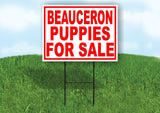 Beauceron PUPPIES FOR SALE RED Yard Sign Road with Stand LAWN SIGN