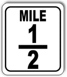 Mile 1/2 Distance Marker Running Race 5k Marathon Metal Aluminum Composite Sign