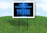 YVONNE RETIREMENT BLUE 18 in x 24 in Yard Sign Road Sign with Stand