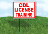 CDL LICENSE TRAINING RED WHITE Yard Sign Road with Stand LAWN SIGN