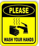 PLEASE WASH YOUR HANDS Toilet Metal Aluminum Composite Funny bathroom Sign