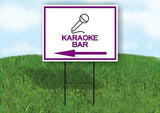 KARAOKE BAR PURPLE ARROW LEFT Yard Sign Road with Stand LAWN SIGN Single sided
