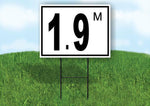 1.9 m pool depth black white 18inx24in Yard Road Sign w/ Stand