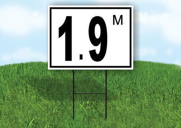 1.9 m pool depth black white 18inx24in Yard Road Sign w/ Stand