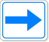 supplemental directional blue right arrow Metal Aluminum Composite Sign