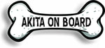 Dog on Board Akita Bone Car Magnet Bumper Sticker 3"x7"