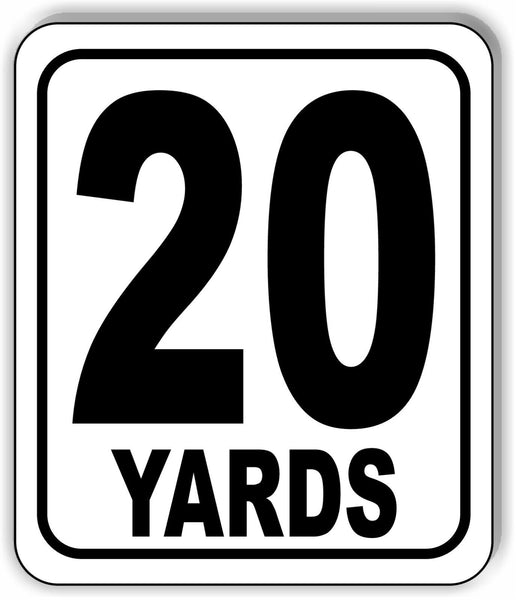 20 YARDS Distance Marker Running Race 5k Marathon Aluminum composite sign