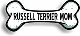 Dog Mom Russell Terrier Bone Car Magnet Bumper Sticker 3"x7"