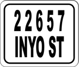 2 2 6 5 7 Inyo st  Metal Aluminum Composite Sign