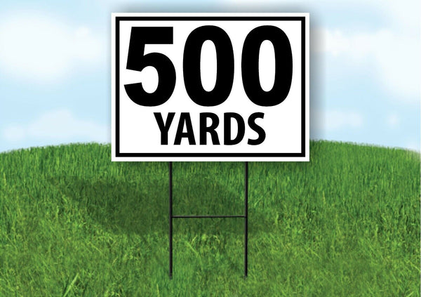 500 YARDS DISTANCE MARKER TARGET RUNNING Plastic Yard Sign ROAD SIGN with Stand