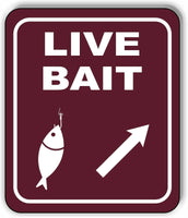 LIVE BAIT DIRECTIONAL 45 DEGREES UP RIGHT ARROW Metal Aluminum composite sign