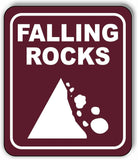 FALLING ROCKS GRAPHIC TRAIL CAMPING Metal Aluminum composite sign