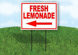 FRESH LEMONADE LEFT ARROW RED Yard Sign Road with Stand LAWN SIGN Single sided