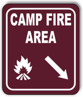 CAMPFIRE AREA DIRECTIONAL ARROW TRAIL 8 Variations Metal Aluminum composite sign