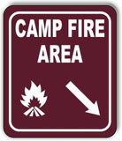 CAMPFIRE AREA DIRECTIONAL ARROW TRAIL 8 Variations Metal Aluminum composite sign