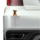 Boxer Dog in pocket Fridge Car Magnet Bumper Sticker App size 4"x7"