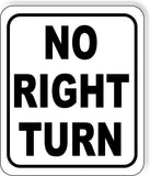 directional No right turn black Metal Aluminum Composite Sign