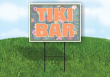 TIKI BAR FLOWER PALM 18inx24in Yard Road Sign w/ Stand