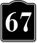 67 Bay Garage Door Plate Field Lane Gate Number BLACK Aluminum Composite Sign