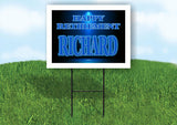 RICHARD RETIREMENT BLUE 18 in x 24 in Yard Sign Road Sign with Stand