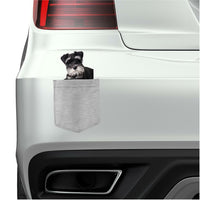 Miniature Schnauzer in pocket Fridge Car Magnet Bumper Sticker App size 4"x7"