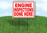 ENGINE INSPECTIONS DONE RED WHITE Yard Sign Road with Stand LAWN SIGN