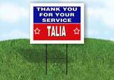 TALIA THANK YOU SERVICE 18 in x 24 in Yard Sign Road Sign with Stand