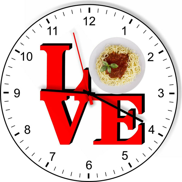 I Love Spaghetti Love Park Funny Kitchen Living room Wall Clock